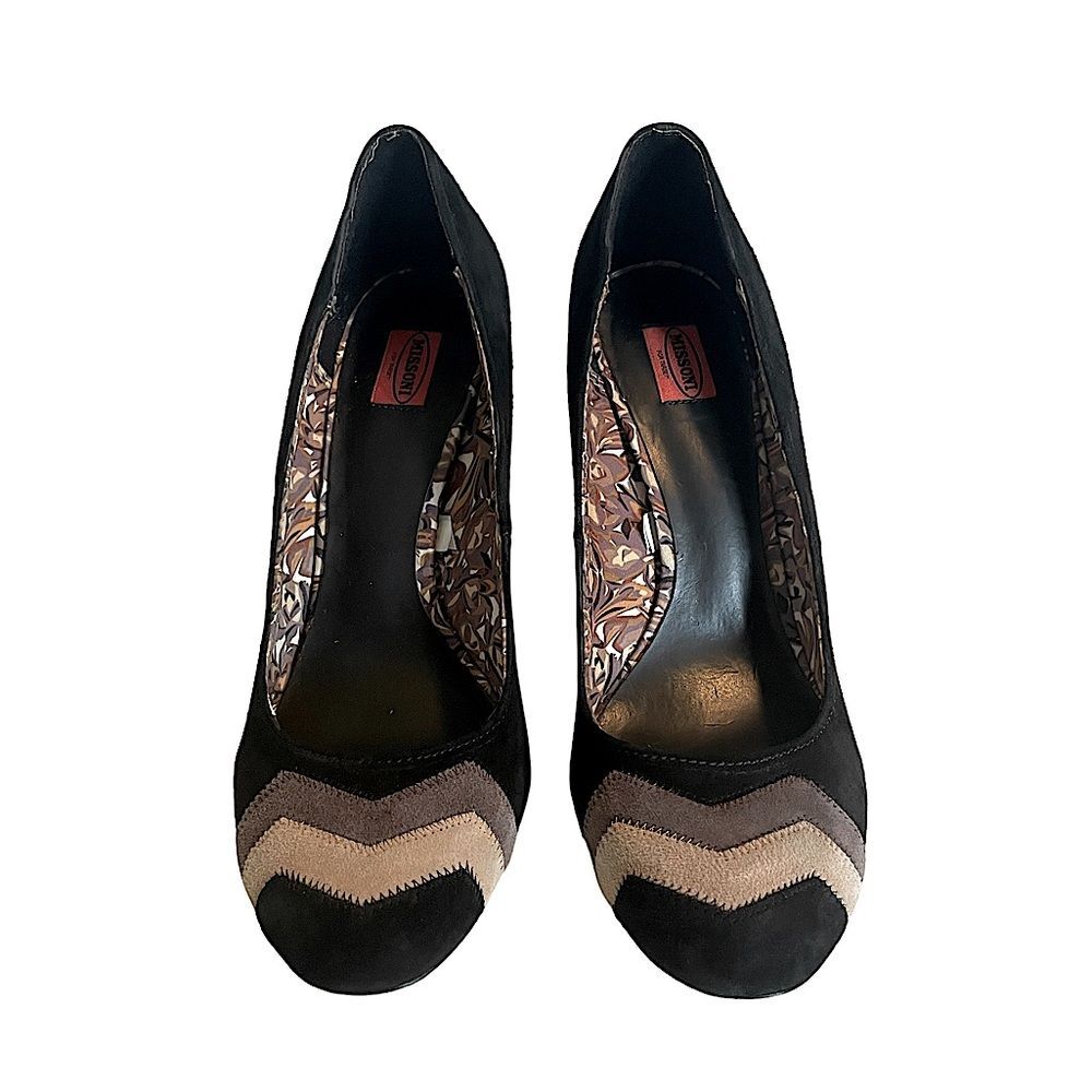 Missoni Suede Striped Pumps, Size‎ 8